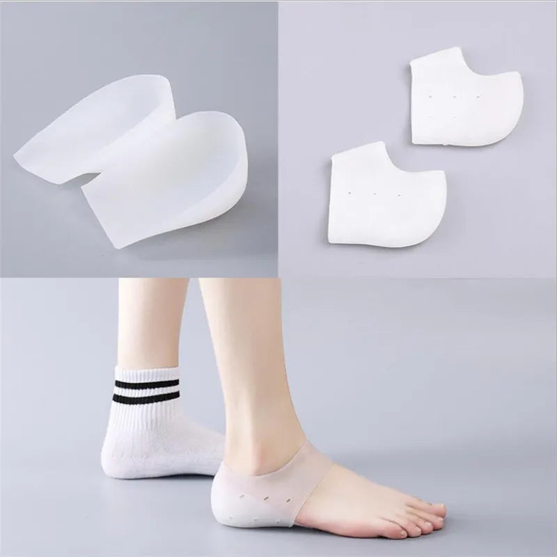 Unisex 5CM Height Boosting Silicone Gel Socks with Arch Support and Heel Cushion