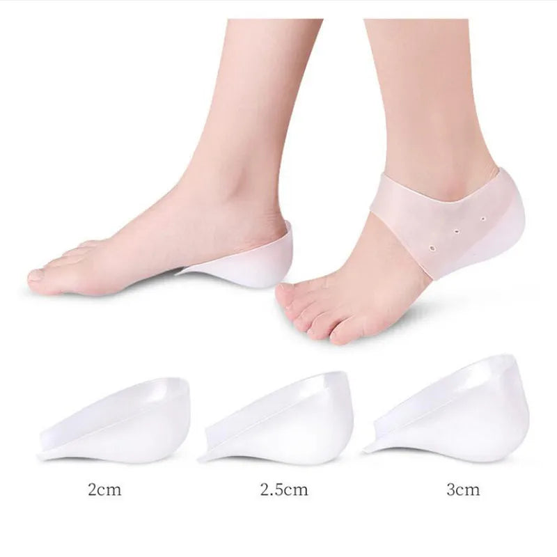 Unisex 5CM Height Boosting Silicone Gel Socks with Arch Support and Heel Cushion