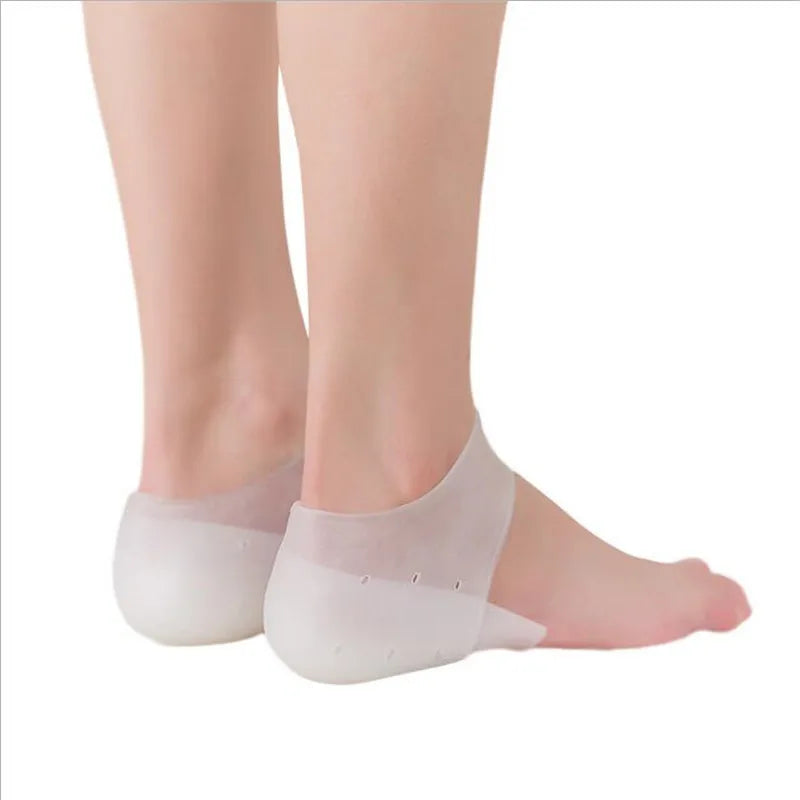 Unisex 5CM Height Boosting Silicone Gel Socks with Arch Support and Heel Cushion